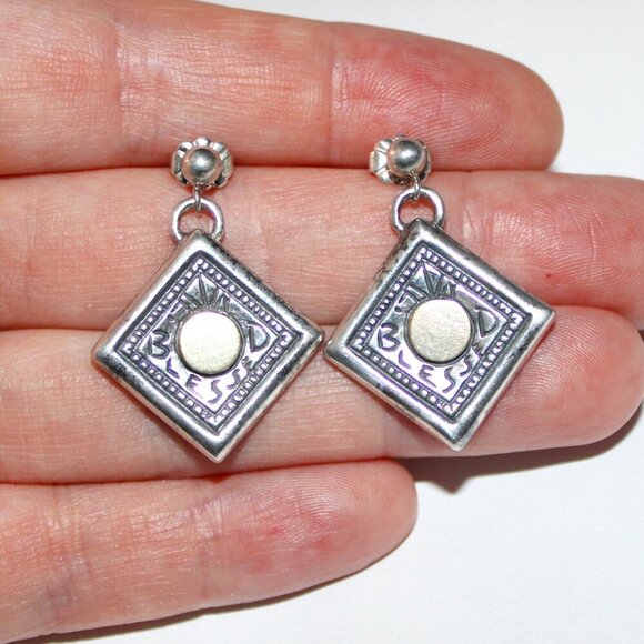 Sterling Silver Blessed Earrings Israel - Picture 5 of 5